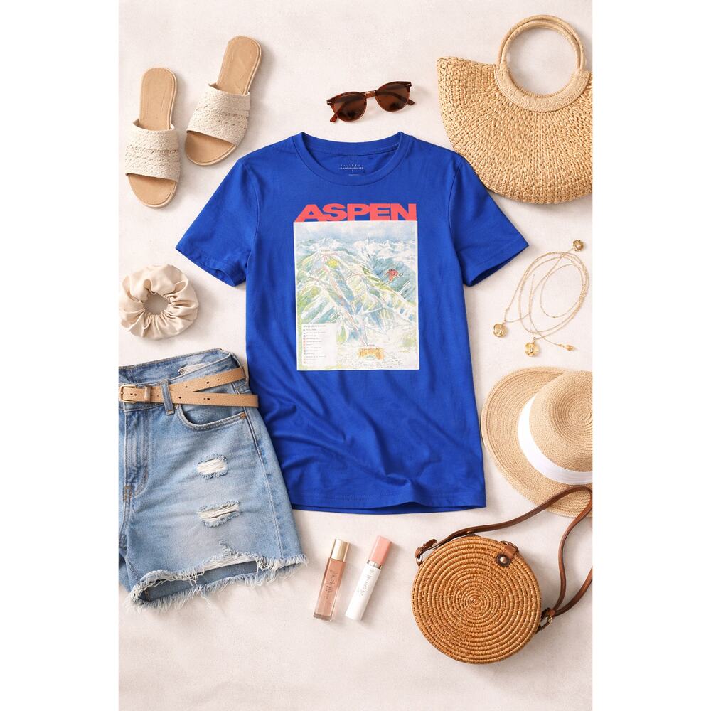 NWT J. Crew Women's Aspen Broken-In Jersey T-Shirt Short Sleeve Blue Size XS